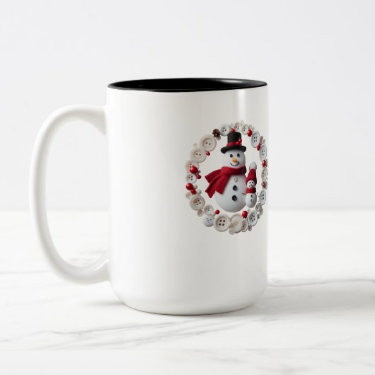 Bouton unique Conception à deux tons de café Mug (Gauche)