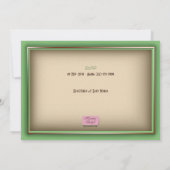 Bouton vert Baby shower Invitation (Dos)