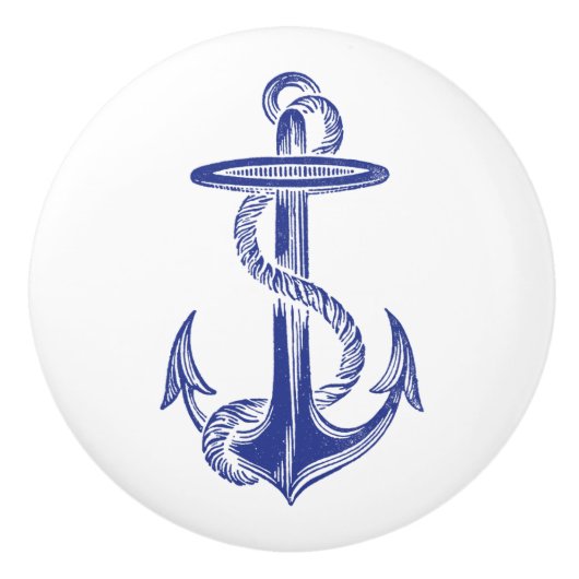 Bouton vintage bleu d'Ancre (Devant)