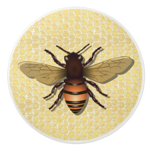 Bouton vintage de jaune de peigne d'abeille de