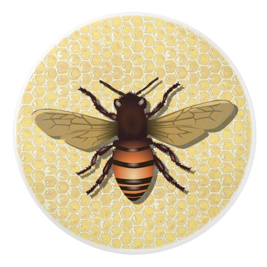 Bouton vintage de jaune de peigne d'abeille de (Devant)