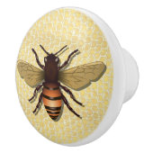 Bouton vintage de jaune de peigne d'abeille de (Droite)