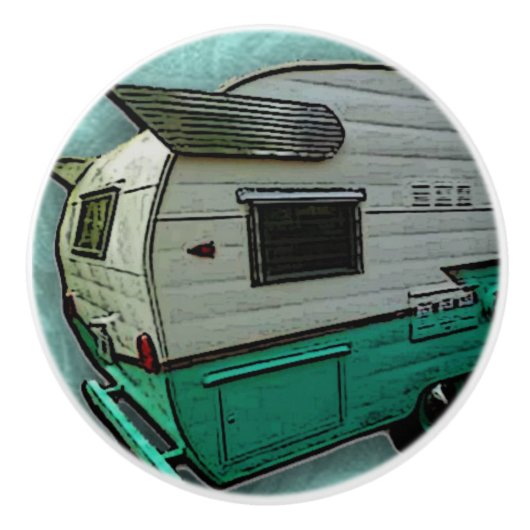 bouton vintage de tiroir de campeur d'aqua (Devant)