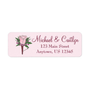Boutonniere Pink Floral Roos Flower Weduwlabels Etiket