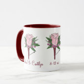 Boutonniere Roos Flower Personalized Wedding Mok (Voorkant links)