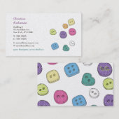 Boutons cousant des cartes de visite de (Devant / Derrière)