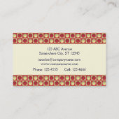 Boutons dans le carte de visite de rouge de carrés (Dos)