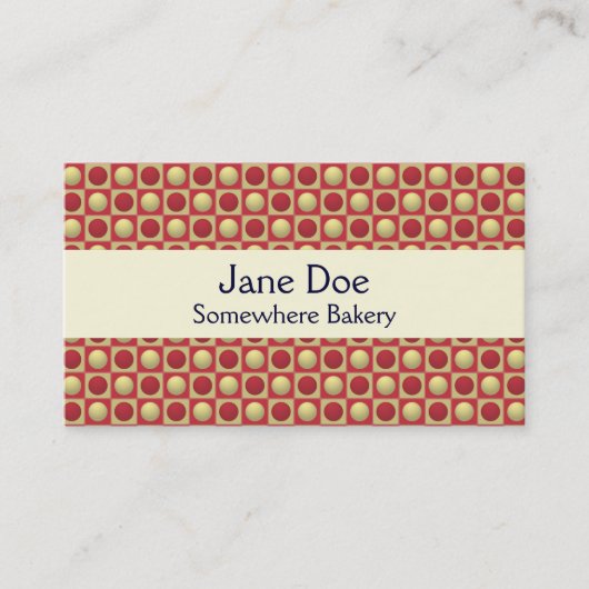 Boutons dans le carte de visite de rouge de carrés (Devant)