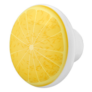 Boutons d'armoire jaune citron