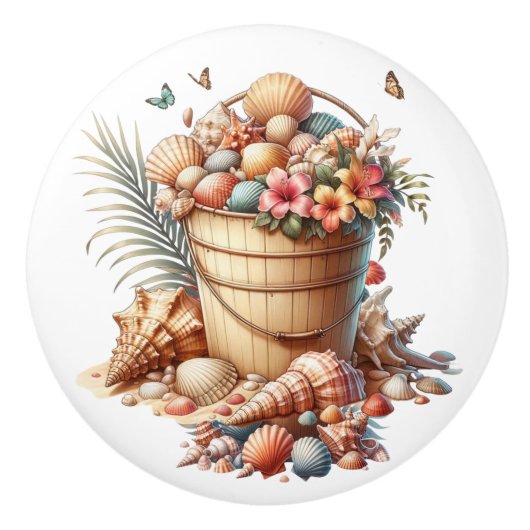 Boutons de tiroirs en coquille de mer de plage - S (Devant)