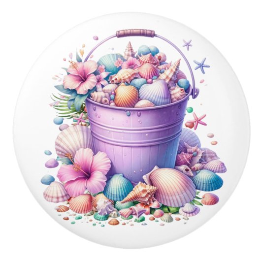 Boutons de tiroirs en coquille de mer de plage - S (Devant)