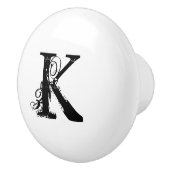 Boutons en céramique blanche monogramme vintage pe (Droite)