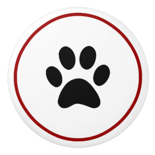 Boutons en céramique d'empreinte de patte animal