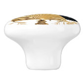 Boutons en céramique pour ventilateur noir et or (Côté)