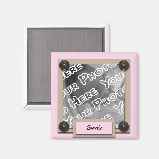 Boutons et supports roses Magnet (Recto/Verso)