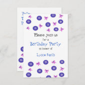 Boutons et vaches Invitation Anniversaire (Devant / Derrière)