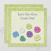 Boutons Invitation de la fête du scrapbook d'art a (Devant / Derrière)