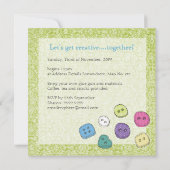 Boutons Invitation de la fête du scrapbook d'art a (Dos)