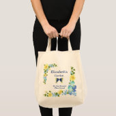 Boutons jaunes et Sac fourre-tout bleu Iris (Devant (produit))