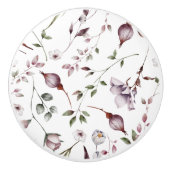 Boutons violets blancs Feuille Aquarelle motif flo (Devant)