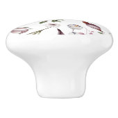 Boutons violets blancs Feuille Aquarelle motif flo (Côté)