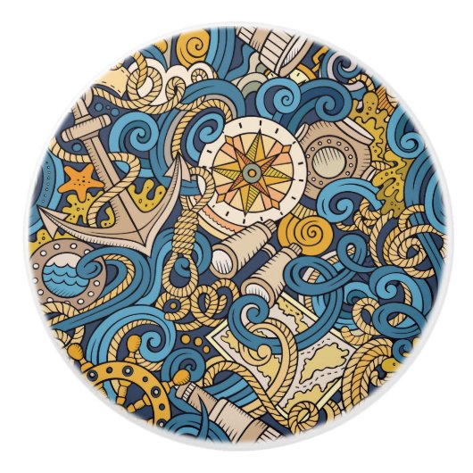 Boutons Whimsical Nautical Art Drawer (Devant)