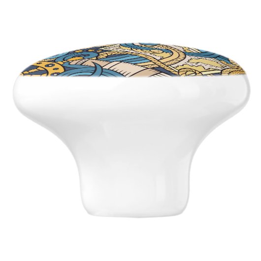 Boutons Whimsical Nautical Art Drawer (Côté)