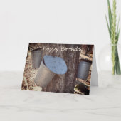 Bouts de sirop d'érable sur la carte d'anniversair (Devant)