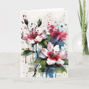 Bouvardia - Watercolor bloemen Kaart