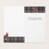 Bouvier Christmas Chien avec Holiday Plaid (Inside Unfolded)