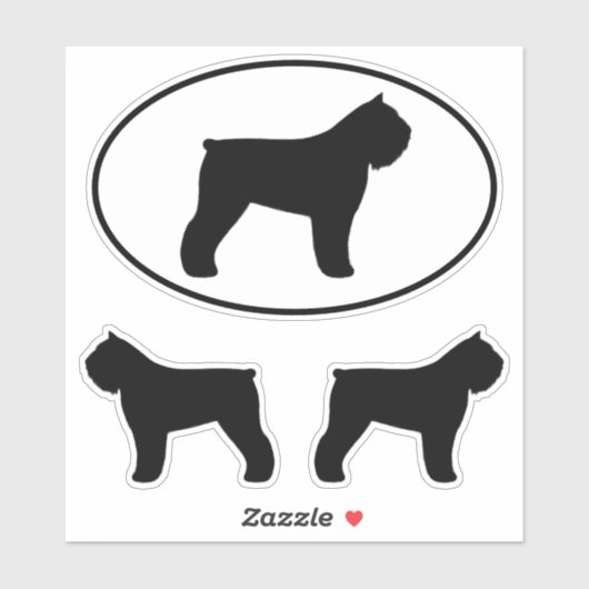 Bouvier des Flandres Dog Silhouettes Sticker Set (Vel)