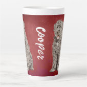 Bouvier des Flandres Grunge Latte Mok (Voorkant)