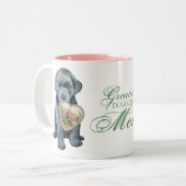 Bouvier des Flandres Heart Ma Two-Tone Coffee Mok (Voorkant links)