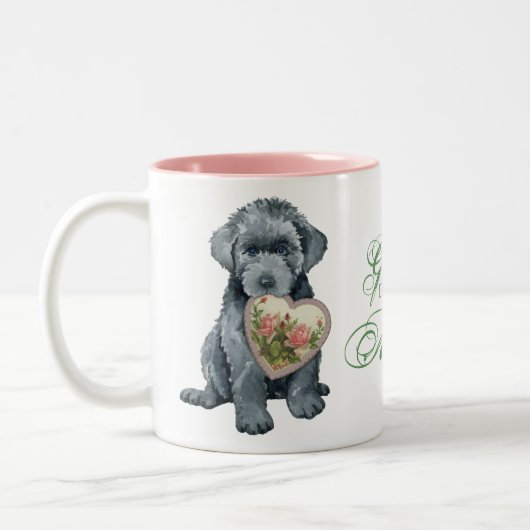 Bouvier des Flandres Heart Ma Two-Tone Coffee Mok (Links)