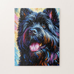 Bouvier des Flandres Hond Portret Acryl Kunst Legpuzzel