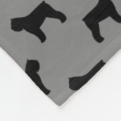 Bouvier des Flandres Hondenras Silhouettes Pattern Fleece Deken (Hoek)