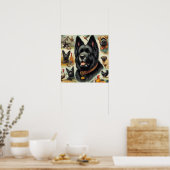 Bouvier des Flandres naadloos Poster (Keuken)