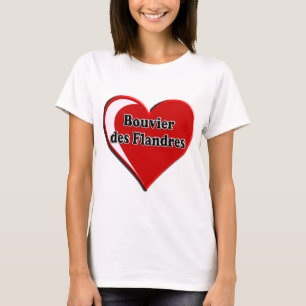 Bouvier des Flandres on Heart for hondenliefhebber T-shirt