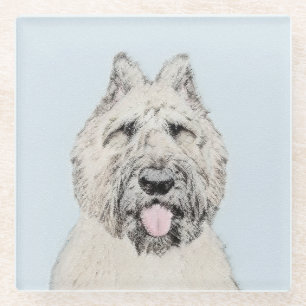 Bouvier des Flandres Painting - Original Dog Art Glazen Onderzetter