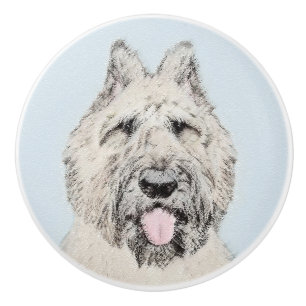 Bouvier des Flandres Painting - Original Dog Art Keramische Knop