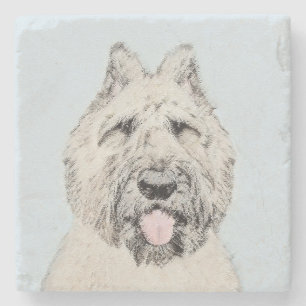 Bouvier des Flandres Painting - Original Dog Art Stenen Onderzetter