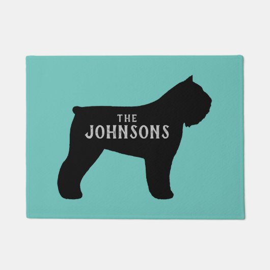 Bouvier des Flandres Silhouette Welcome Mat Custom (Voorkant)