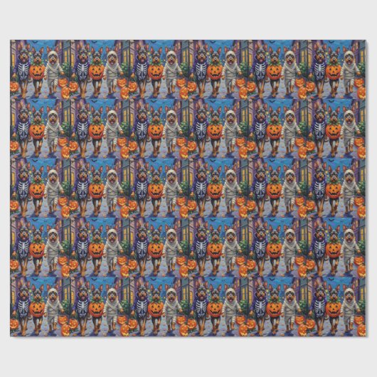 Bouvier des Flandres Trick-or-Treating Halloween Cadeaupapier (Vlak)