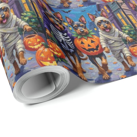 Bouvier des Flandres Trick-or-Treating Halloween Cadeaupapier (Rol Hoek)