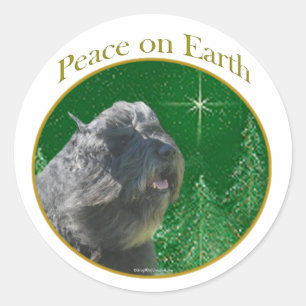 Bouvier des Flandres Vrede Ronde Sticker