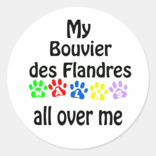 Bouvier des Flandres wandelingen ontwerp Ronde Sticker