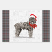 Bouvier Kersthond en Red en Grey Pset Inpakpapier Vel (Voorkant)