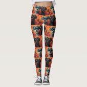 Bouviers des Flandres Hart Rozen Valentijnsdag Leggings (Voorkant)