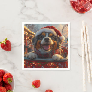 Bouviers des Flandres Hond Achtbaan Kerstmis Servet