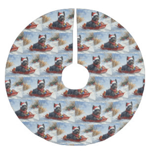 Bouviers des Flandres Hond in Sledge Kerstmis Kerstboom Rok